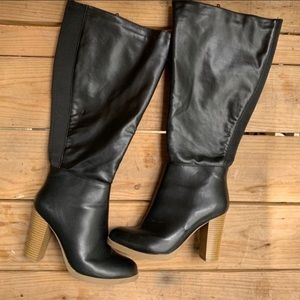 Lane Bryant Black Tall Heeled Boots